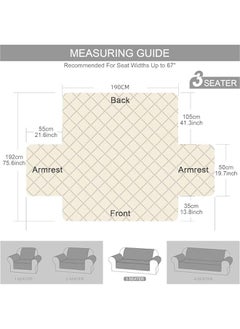 اغطية كراسي قابلة للغسل على الوجهين من تراسل، غطاء اريكة طارد للماء لغرفة المعيشة 3 مقاعد من الحيوانات الاليفة، نمط مربعات سميك مبطن مع حزام مطاطي (بني، 190 × 196 سم)، البوليستر - pzsku/Z87544CC2F7674E926950Z/45/_/1725464123/9745621c-8460-49f0-b17e-3cb206761bd2