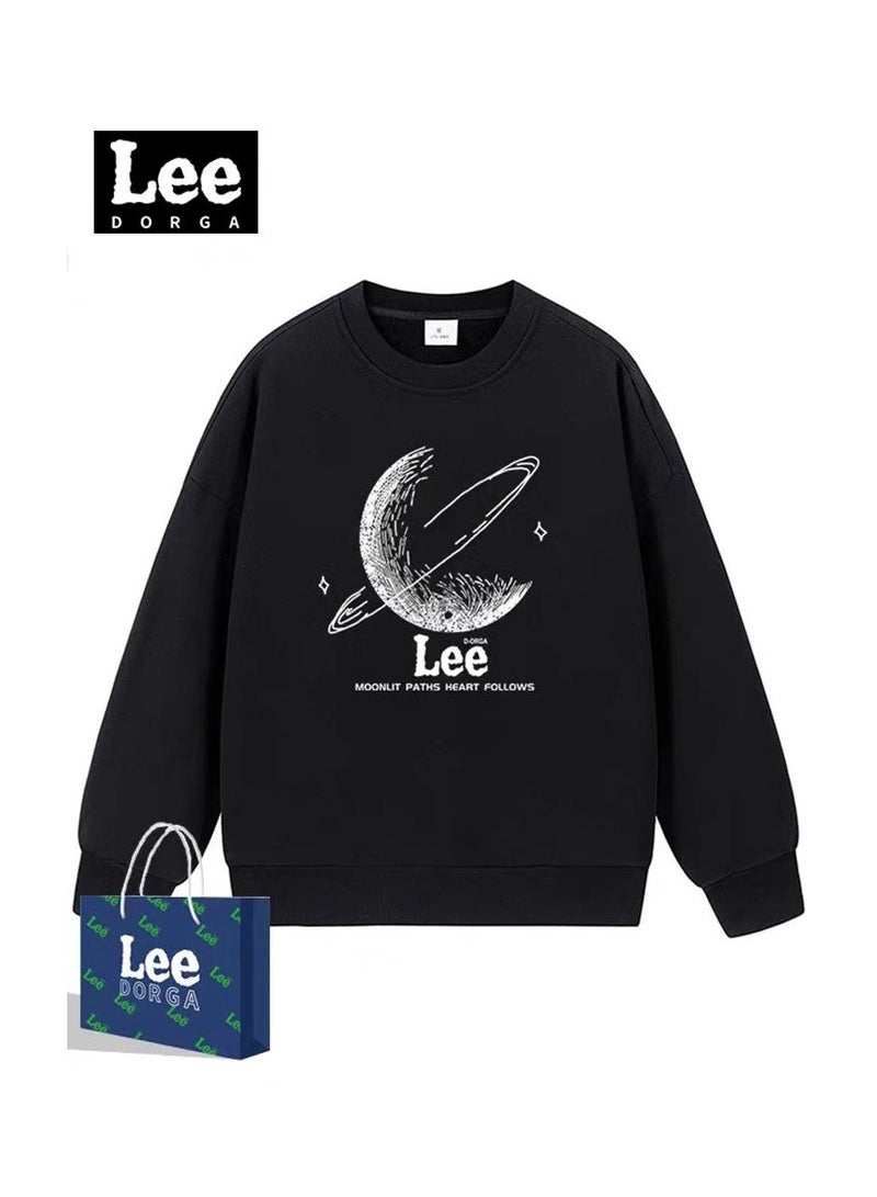 LEE Lee Brand Hoodie Loose Casual Round Neck Long Sleeved Hoodie 
