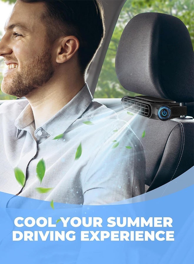 Warme USB Car Seat Fan 1PCS Car Seat Cooling Fan 3-Speed Car Back Row Fan Silent Electric Cooling Car Fan Adjustable Front Seat Backseat Fans Car Fan for Backseat Recirculating Air Conditioning in The Car for All Car Jeep Van Rv Trucks Home Office - Image 3