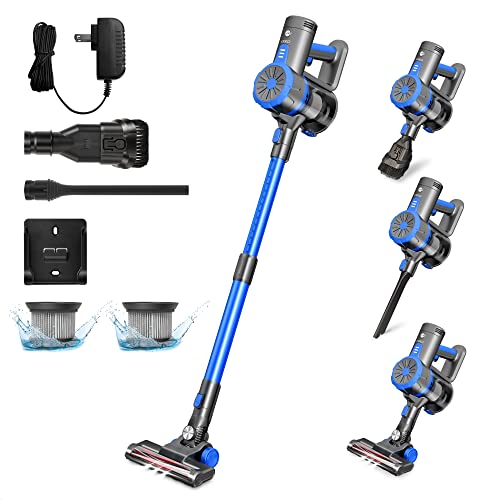 EIOEIR Cordless Stick Vacuum Cleaner, 45 Minutes Run-Time, 4 in 1 Lightweight Stick Vacuum 200W, 3 Power Modes, HEPA Filter for Hardwood Floors, Carpet, Pet Hair, Car (E20 Pro) - Image 1