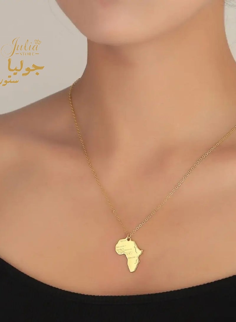 Julia Store Africa Map Pendant Necklace - Image 3