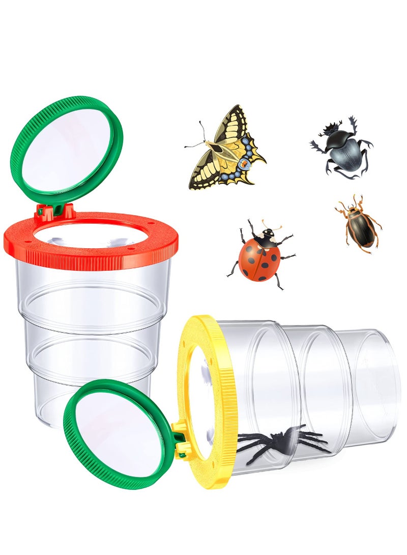 Zikra 2 PCS Magnifying Insect Box Insert Bug Viewer Bug Magnifier Container Critter Insect Cage Bug Jar for Kids Children Science Nature Exploration Tool - Image 1