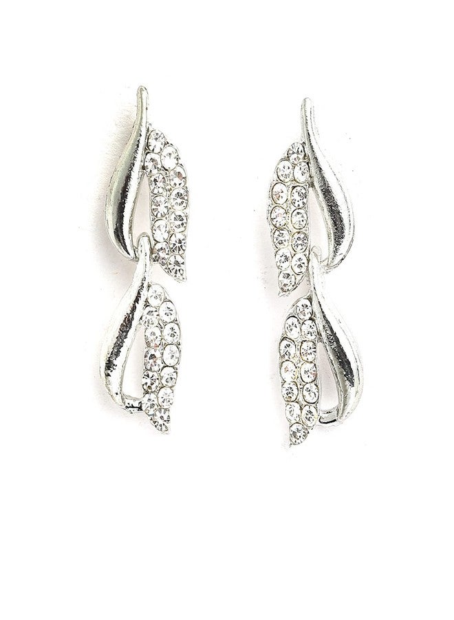 KENNICE Silver-Plated Oxidised American Diamond Studded Necklace with Earrings and Bangles Jewellery Set For Women and Girls - Image 2