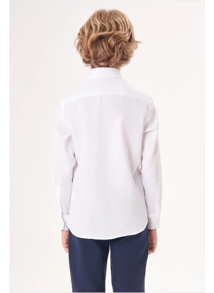 Bisse Men's Regular Fit Long Sleeve Children's Shirt WHITE GM23Y231162_D01