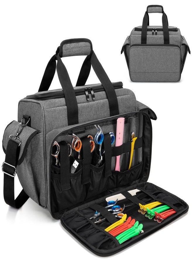 BAFASO Hairdresser Bag with Adjustable Dividers, Travel Barber Case, Gray - Image 4