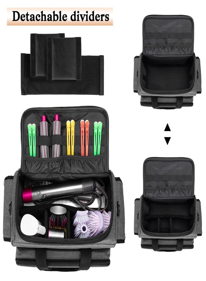 BAFASO Hairdresser Bag with Adjustable Dividers, Travel Barber Case, Gray - Image 3