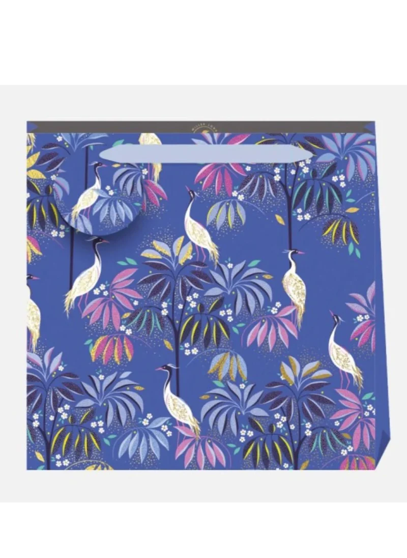 Sara Miller Crane Garden Indigo Medium Bag 22 x 22 8 cm