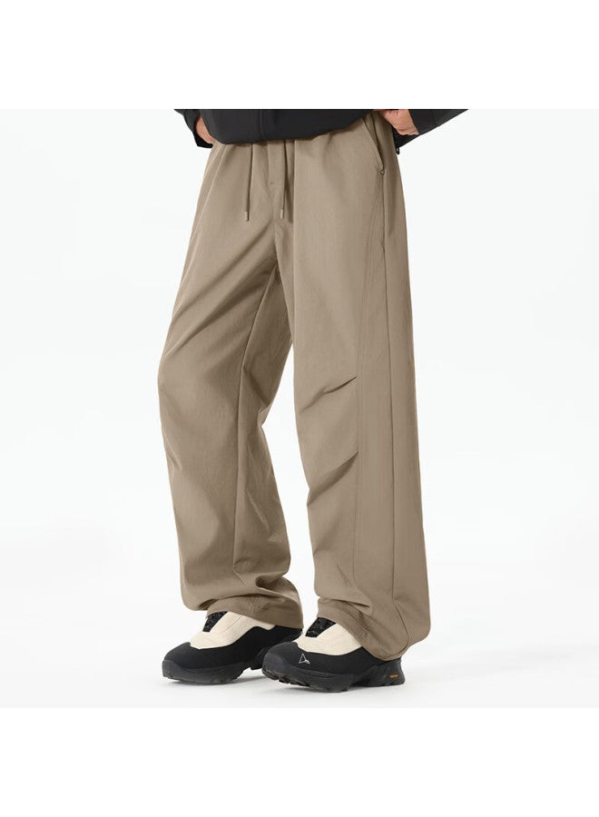 Mingchuang Youpin Miniso Men's Work Pants Loose Fit Paratrooper Cargo Pants Curved Blade Straight Leg Wide Leg Casual Trousers Z White Gray 2XL - Image 5