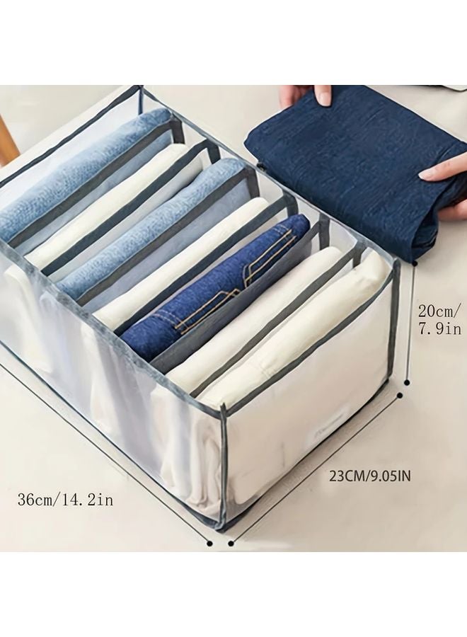 Gray Mesh Storage Box With Dividers For Organizing Clothes Pants And Underwear Drawer Organizer - Image 3