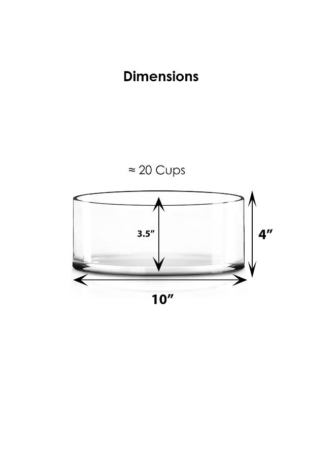 CYS EXCEL Extra Wide Glass Cylinder Vase 10 Inch Diameter x 4 Inch Height Large Clear Flower Vase for Centerpieces Floating Candles Terrariums or Succulents - Image 2