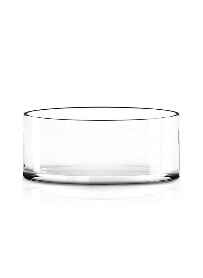 CYS EXCEL Extra Wide Glass Cylinder Vase 10 Inch Diameter x 4 Inch Height Large Clear Flower Vase for Centerpieces Floating Candles Terrariums or Succulents - Image 1