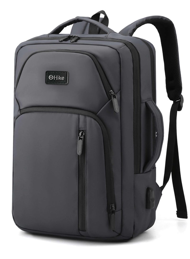 هايك Hike Unisex Durable Laptop Backpack Water Resistant Casual Daypack with Built in USB Port for Travel/Business/College/School, HK2109-GREY - Image 1