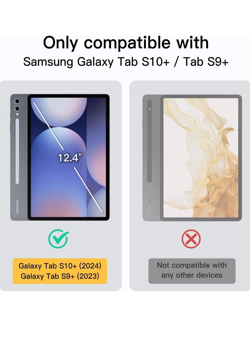 Samsung Galaxy Tab S10 Plus / S9 Plus 12.4-Inch Case – Soft TPU Tri-Fold Stand Cover with S Pen Holder, S Pen Charging Support, and Auto Wake/Sleep (Navy) - Image 2