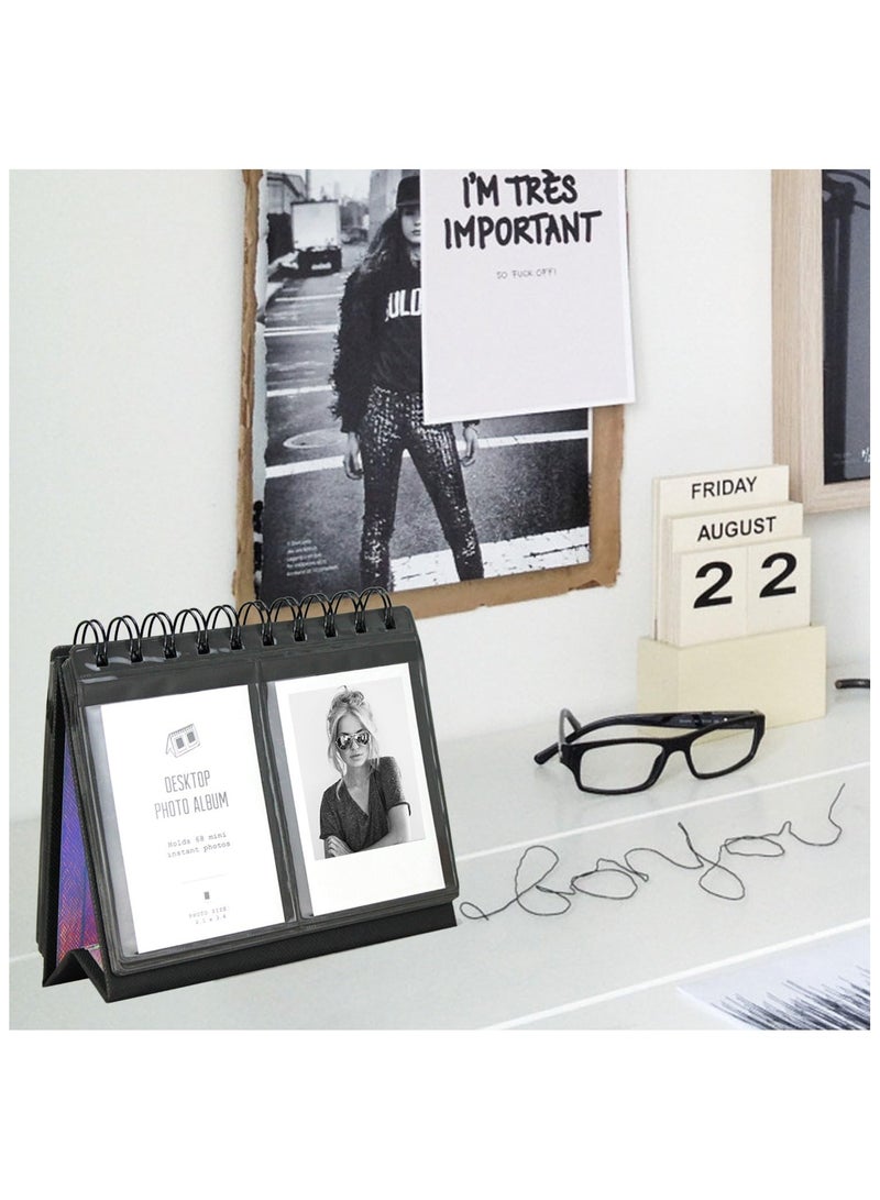 68 Pockets Mini Photo Album for Fujifilm Instax Mini 7s 8 8+ 9 25 26 50s 70 90/ Instax SP 1/ Polaroid PIC-300P/ Polaroid Z2300/ LG PD 233/ LG PD 239/ Name Card (Black)  - Image 5