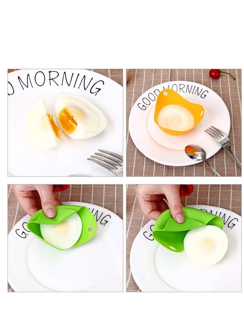 Egg Poacher 4 Pack with 1 Chopsticks 1 Spoon Heat Resistant Extra Silicone Moulds for Cooking  - Image 5