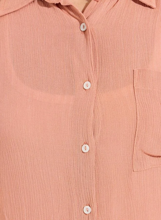 Styli Crinkled Short Sleeves Shirt & Wide Leg Pants Co-Ords
