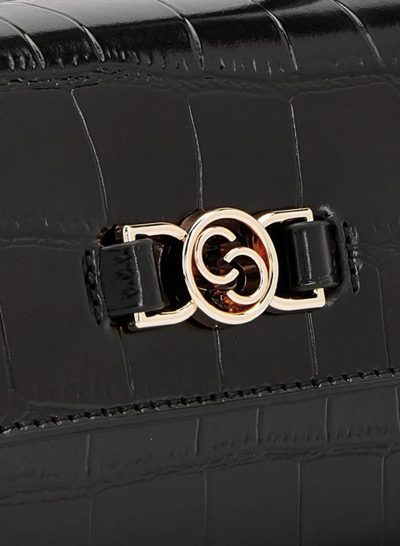 Celeste BLACK Textured Satchel Bag With Detachable Strap for Women | Best Price UAE