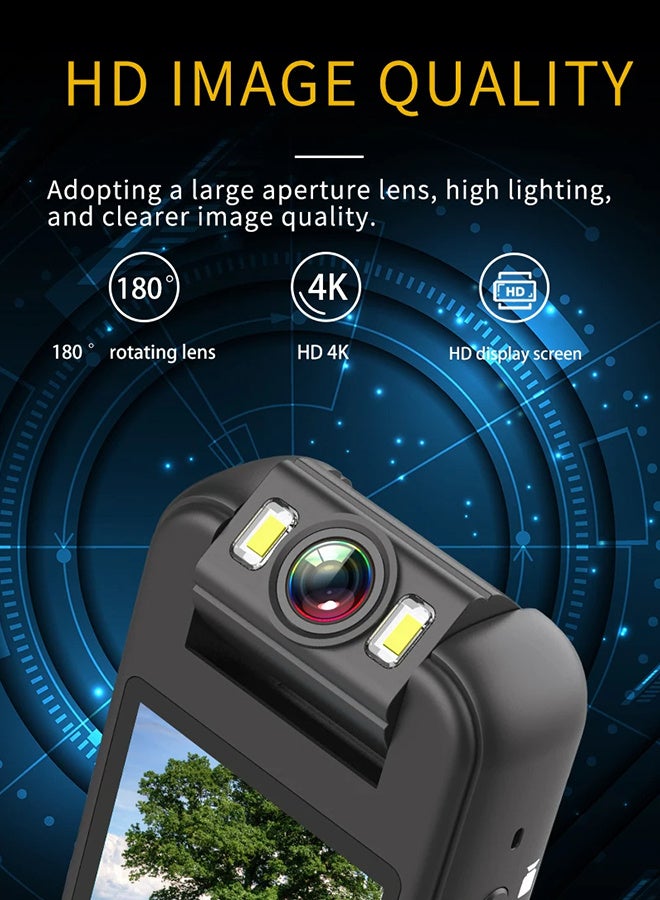 Generic Ultra HD 4K Mini Camera WiFi ,Sports Camera , with 128G Card U3,180 rotating lens, Portable Small Digital Video Recorder Police BodyCam Infrared Night Vision Miniature Camcorder  - Image 3