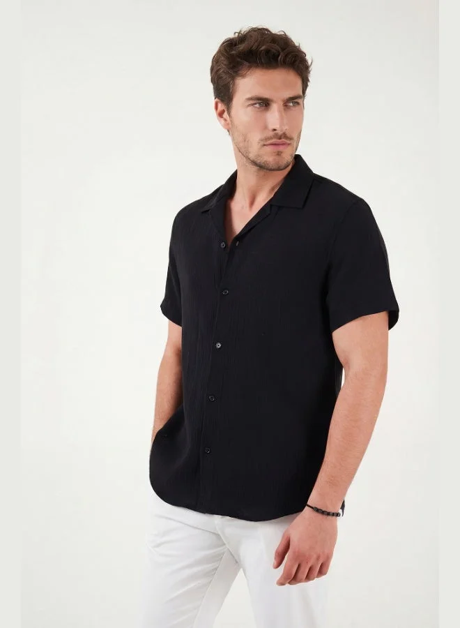 بوراتي Buratti Cotton Regular Fit Classic Collar Short Sleeve Shirt Men's SHIRT CF26S125404