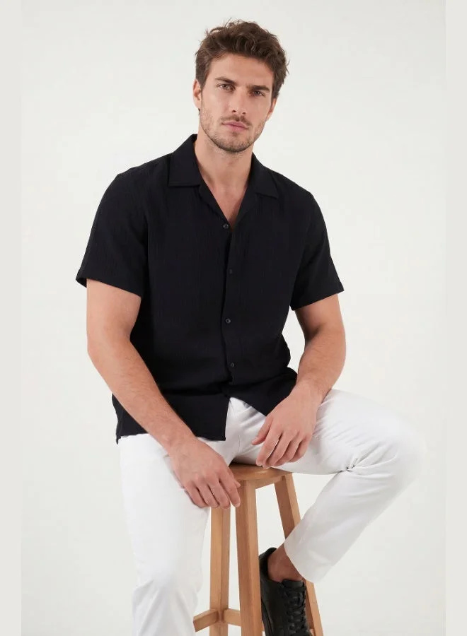 Buratti  Buratti Cotton Regular Fit Classic Collar Short Sleeve Shirt Men's SHIRT CF26S125404 for Men | Best Price UAE