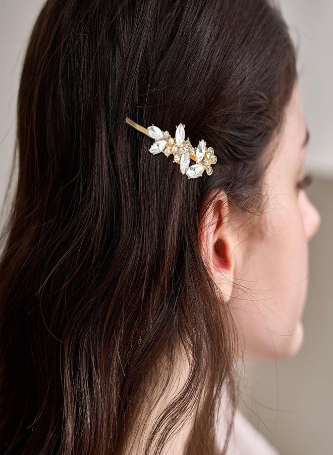 CYUXING 4Pcs Gold Rhinestone Hair Accessories, Shiny Clips for Bride, Wedding Hair Accessories for Women, Wedding Crystal Hairpin Decorations Supplies for Ceremonies Graduation - Image 5
