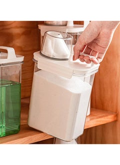 Oasisgalore Laundry Detergent Dispenser with Measuring Cup Washing Liquid Box Dry Grain Dispenser for Cereals, 1.8L  - Image 5