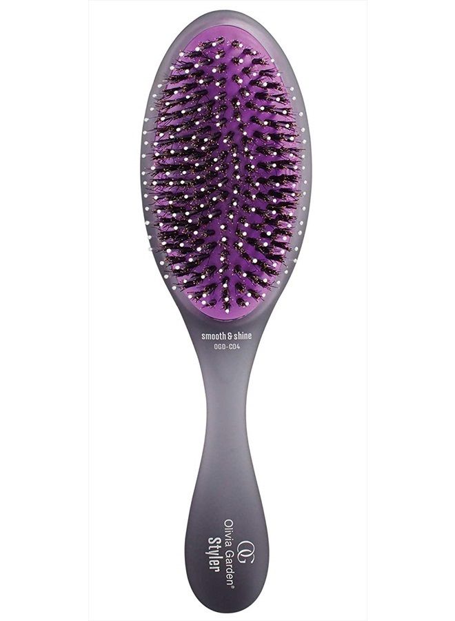 Olivia Garden OG Brush Styler, To Smooth and add Shine, All hair Types, removable cushion for easy cleaning, scalp hugging for scalp massage, gentle, for women, men and children, Black - Image 1