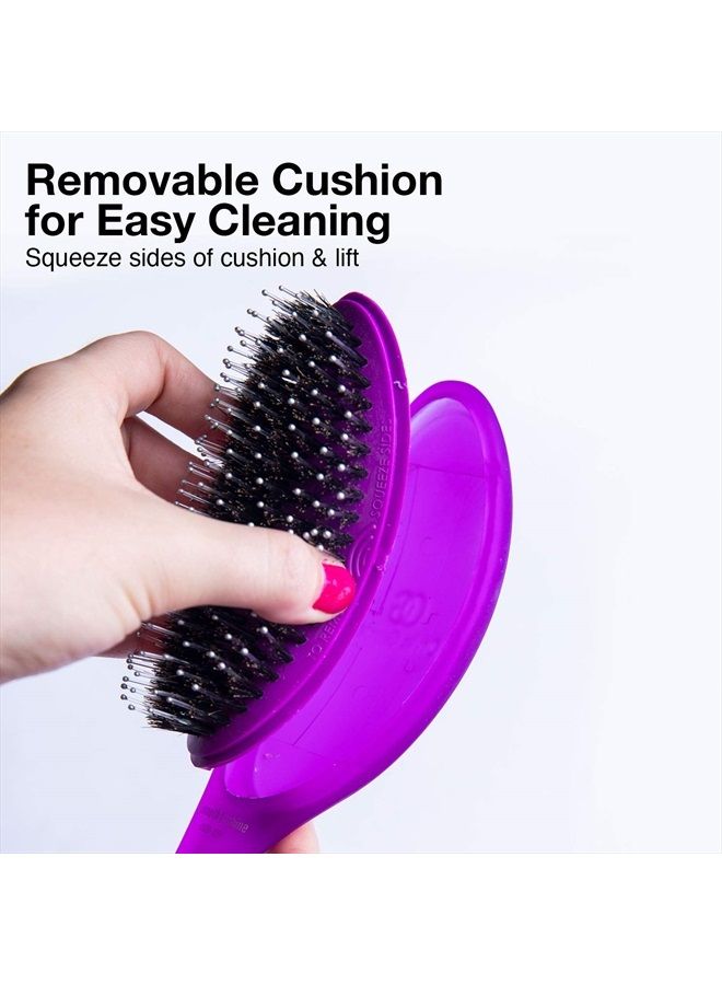 Olivia Garden OG Brush Styler, To Smooth and add Shine, All hair Types, removable cushion for easy cleaning, scalp hugging for scalp massage, gentle, for women, men and children, Black - Image 3