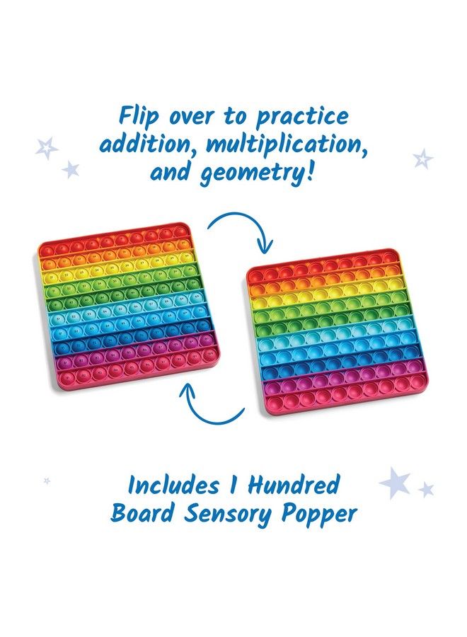 hand2mind Hundred Board Sensory Bubble Popper Pop For Counting Push Pop Fidget Toys Multiplication Practice Fine Motor Skills Toys Focus Tools For Kids Quiet Fidgets For Classroom - Image 3