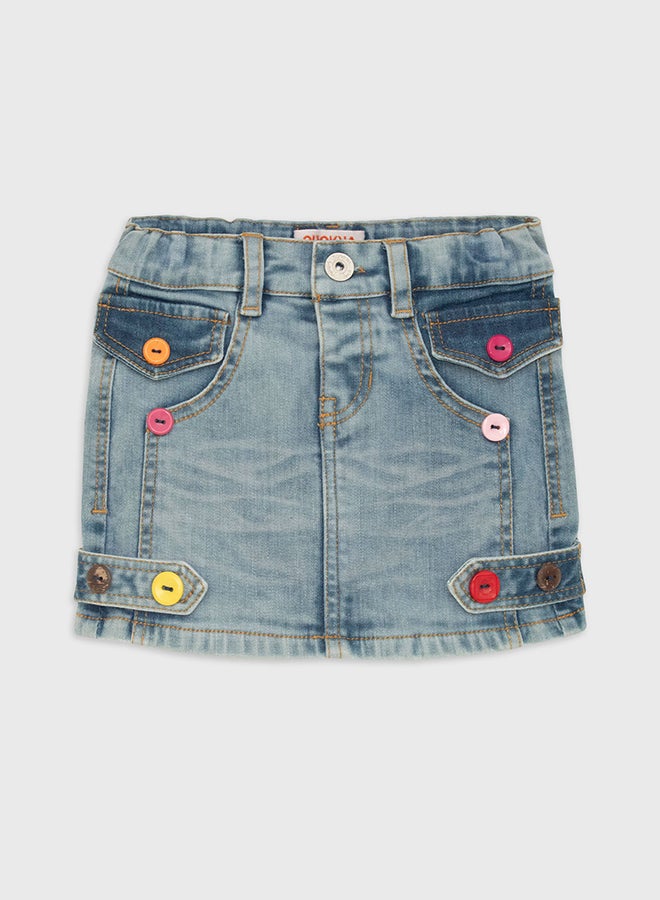 كوكا ملابس أطفال تنورة الدنيم الأزرق للبنات - Image 1