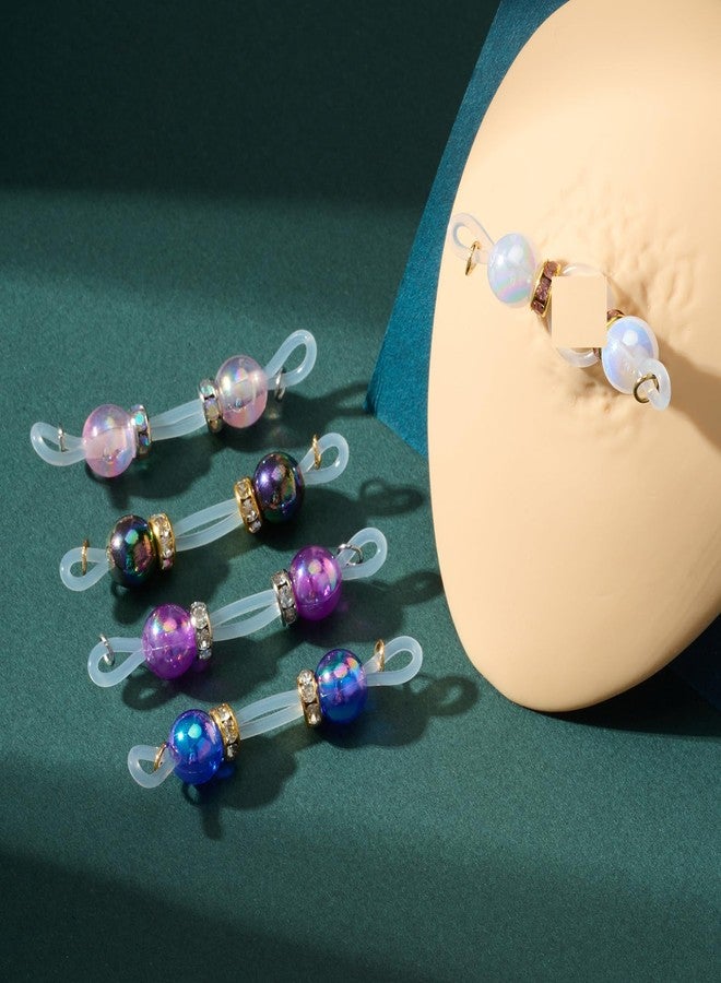 QWALIT 5pairs Dainty Fake Nipple Piercing Fake Nipple Rings Adjustable Elastic Nooses Silicone Ball Cute Dainty Pearl non-Piercing Faux Body Jewelry for Women Comfortable Valentine's Day - Image 2