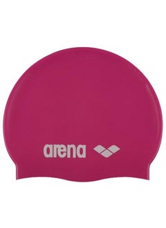 arena Classic Silicone Jr Youth Swim Cap Fuchsia;White  - Image 2