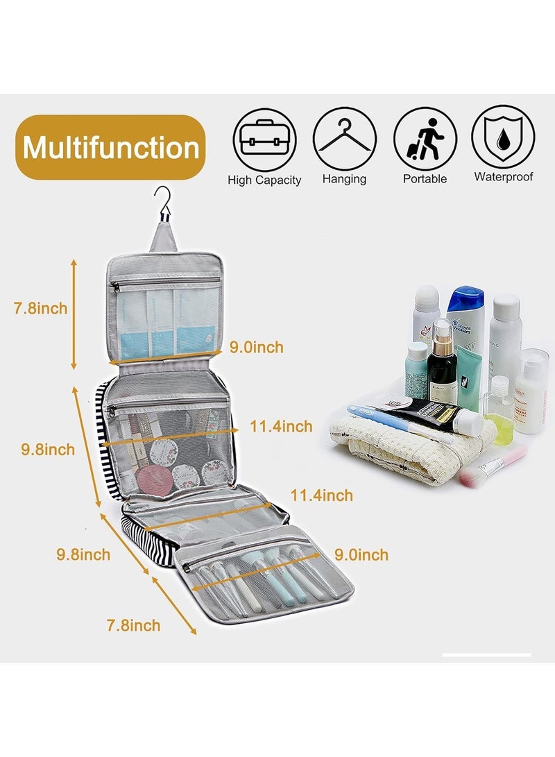 general Hanging travel toiletry bag, large capacity women's cosmetic travel toiletry organizer with 4 compartments and 1 sturdy hook, perfect for travel/everyday use - Image 3