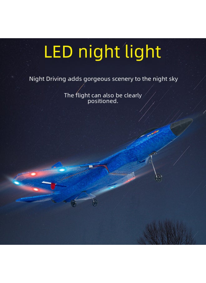 Generic - Sea, Land And Air Tripod Remote Control Aircraft F22 Glider EPP Foam Fixed Wing Electric Toy Aircraft Cross-border-Color:Blue (double Electric + Waterproof + Light Band) - Image 1