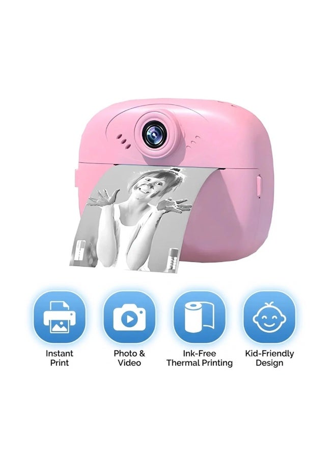 سمارت باري كاميرا الطباعة الفورية للأطفال Smartberry KC02، كاميرا طباعة حرارية للأطفال بشاشة LCD مقاس 2.4 بوصة | تسجيل فيديو، مشغل MP3، بطارية قابلة للشحن، تتضمن ورق طباعة، لون وردي - Image 4