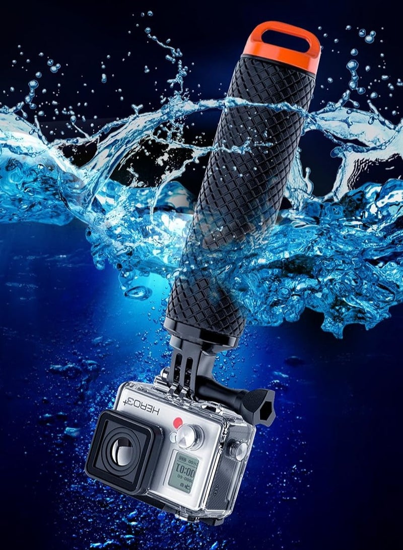 AROAQ Waterproof Floating Hand Grip Compatible with GoPro Hero 12 11 10 9 8 7 6 5 4 3+ 2 1 Session Black Silver Camera Handler & Handle Mount Accessories Kit for Water Sport and Action Cameras (ORANGE)  - Image 3