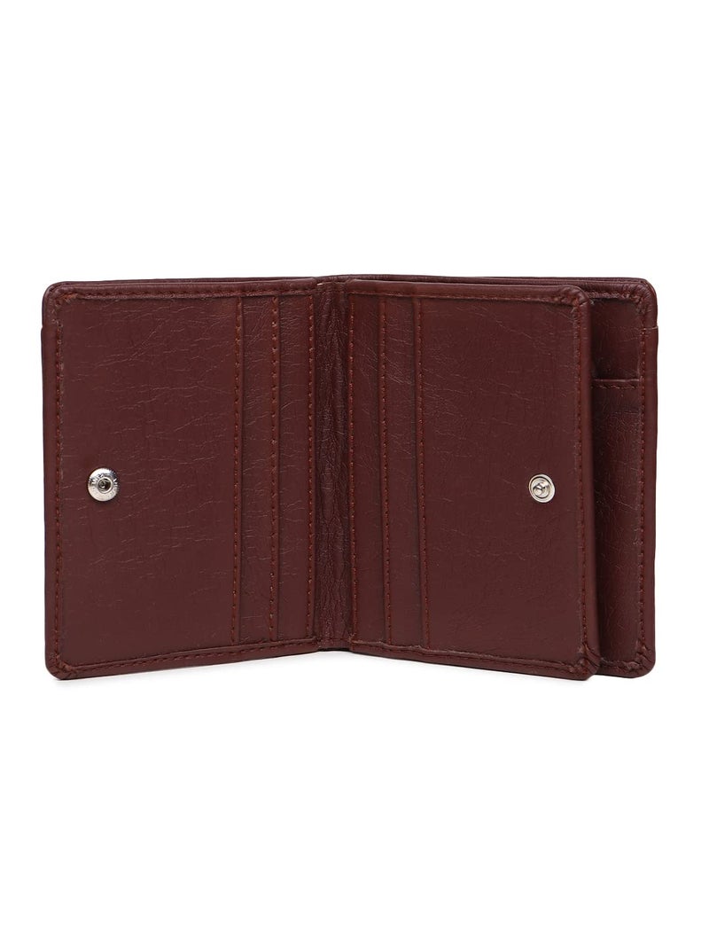 SAMTROH Mini PU Leather Wallet for Men | Slim Bifold Gents Purse with 5 Card Slots, ID Card Slot, Coin Pocket, Secret Compartment and 2 Currency Sections | Compact Stylish Men’s Wallet (Brown) - Image 4