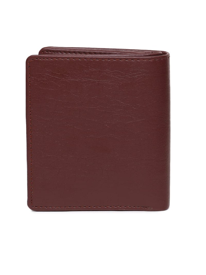 SAMTROH Mini PU Leather Wallet for Men | Slim Bifold Gents Purse with 5 Card Slots, ID Card Slot, Coin Pocket, Secret Compartment and 2 Currency Sections | Compact Stylish Men’s Wallet (Brown) - Image 5