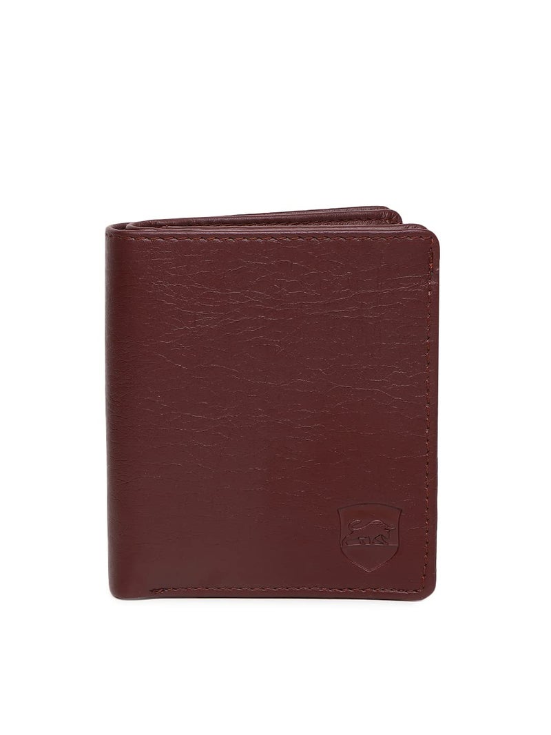 SAMTROH Mini PU Leather Wallet for Men | Slim Bifold Gents Purse with 5 Card Slots, ID Card Slot, Coin Pocket, Secret Compartment and 2 Currency Sections | Compact Stylish Men’s Wallet (Brown) - Image 1