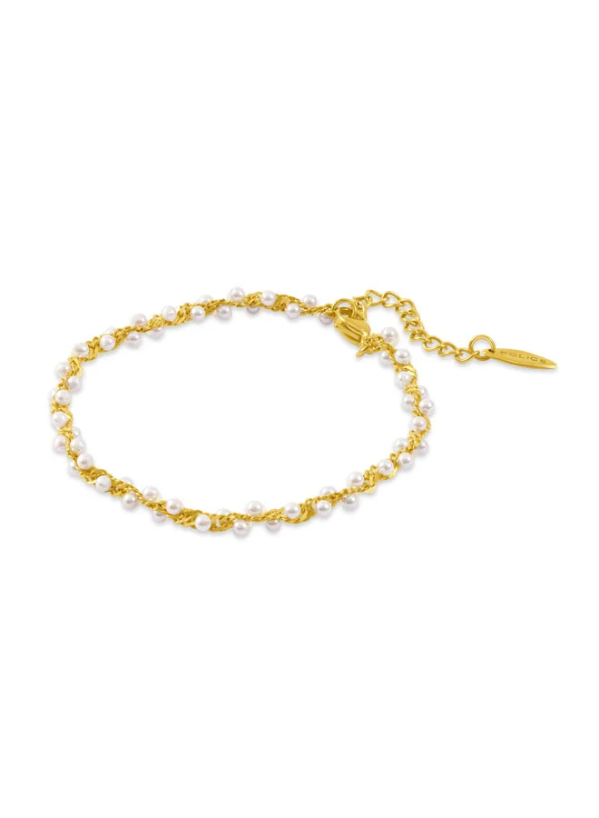 بوليس Bliss Gold Shell & Pearls Bracelet for Women