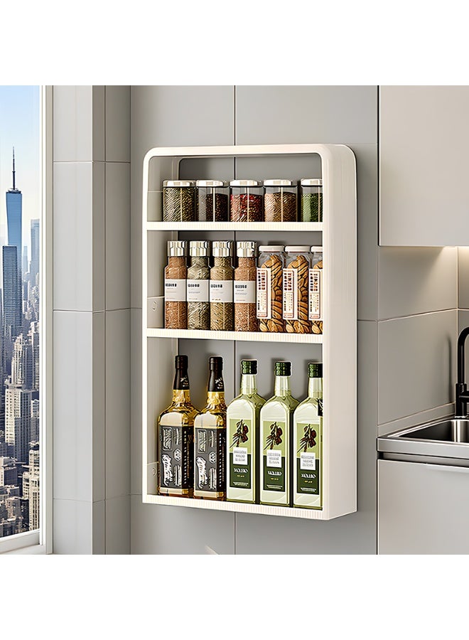 ايست من نون منظم ملحقات سرير مثبت على الحائط من البلاستيك، منظمات مخزن وتخزين أو تنظيم مطبخ للتنظيم، حمام، مخازن، 40 × 10 × 63.5 سم، كريمي - Image 4