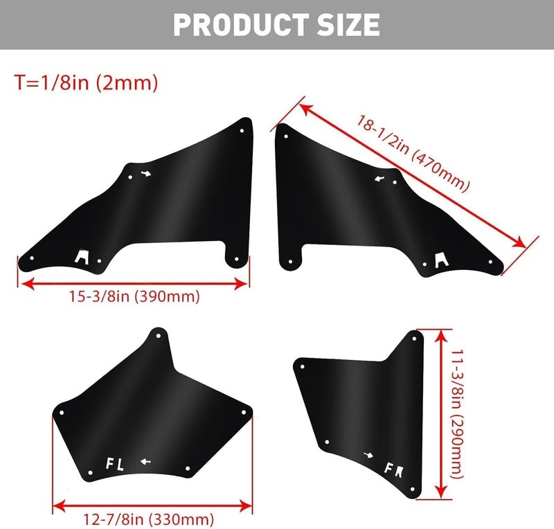 ECOTRIC Compatible with 2003-2009 Toyota 4Runner Splash Shield with Clips Fender Liner Guard Seals Splash Guard 4 Pcs - Image 4