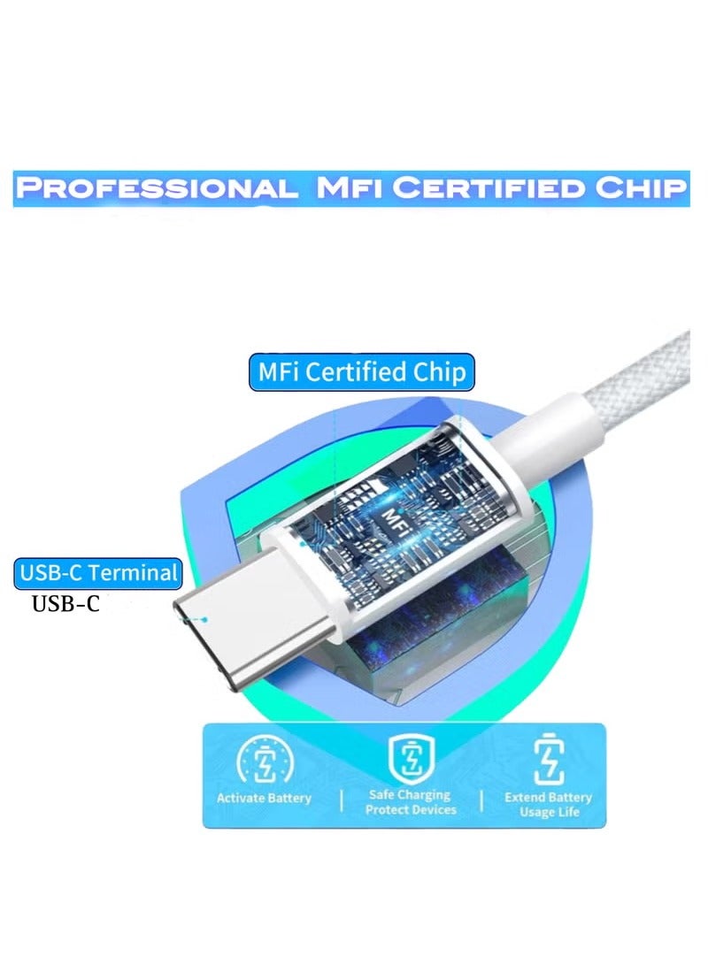 USB C To USB C Charging Cable 60W 【MFi Certified】PD 3A C To C Fast Charging, for iPhone 17/16/15/Plus/Pro/Pro Max, for MacBook Pro/Air, iPad Pro/Air/mini, for galaxy S24/S23/S24, for Pixel, and for Morer - Image 4
