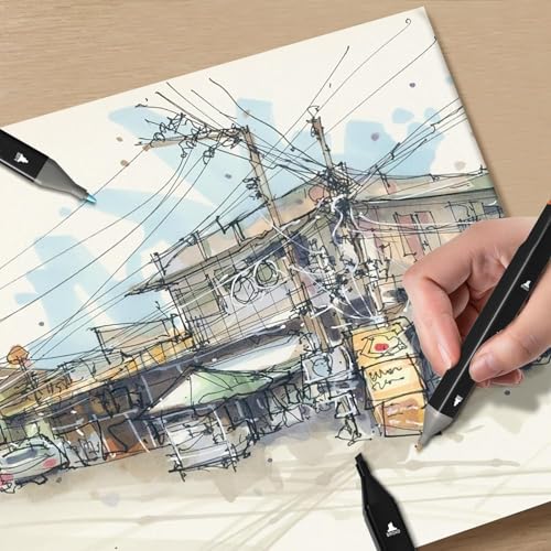 Corslet 60 Pcs Alcohol Markers Set Dual Tip Broad & Fine Art Markers For Drawing Sketching Adult Colouring & Illustration Multi - Coloured (30x2) - Image 5
