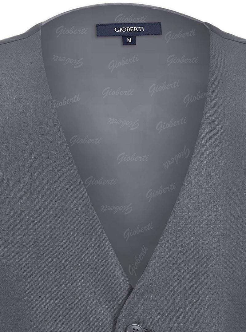 Gioberti Men's Formal Suit Vest Fit for Business or Casual Dress, Gray, X-Small - Image 5