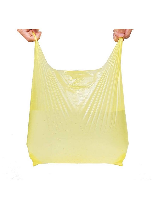 LazyMe LazyMe T Shirt Bags, Yellow Plastic Bags with Handles Bulk, Bolsas De Plastico Para Negocio, Grocery Bags Retail Shopping Bags Merchandise Bags for Supermarket Restaurant, 12x20inch (200pcs) - Image 4