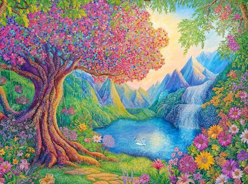 Cross & Glory Cross Glory The Enchanted Garden Escape 1000 Piece Jigsaw Puzzle for Adults Colorful Tree of Life Artwork Challenging Puzzle for Adults for Puzzle Lovers - Image 1