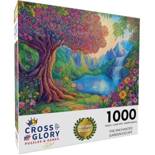Cross & Glory Cross Glory The Enchanted Garden Escape 1000 Piece Jigsaw Puzzle for Adults Colorful Tree of Life Artwork Challenging Puzzle for Adults for Puzzle Lovers - Image 5