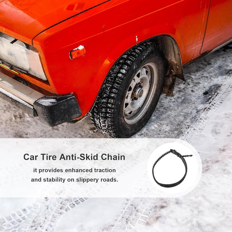 ORFOFE 5pcs Universal Black Snow Tire Chains Anti-skid Car and Suv Emergency Winter Wheel Chains for Off-road and Snow Driving - Image 3