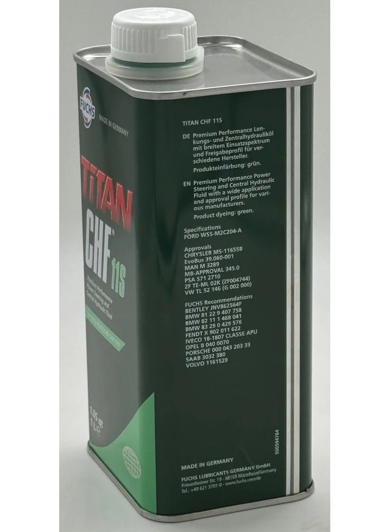 Fuchs Titan CHF 11S Power Steering Oil / Central Hydraulic Oil - 1L - Image 3
